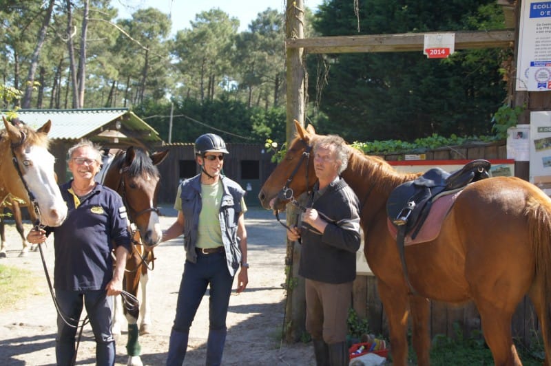 Bij het vertrek: Michel in de houding en ga mee het strand op!